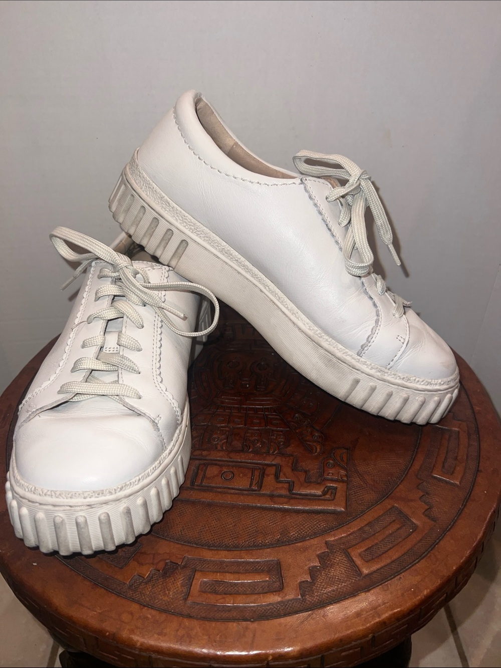Clarks Leather Low-Top Platform Sneakers